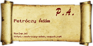 Petróczy Ádám névjegykártya