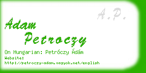 adam petroczy business card